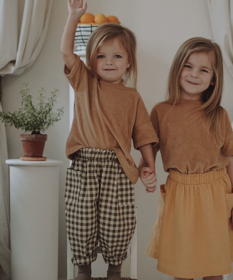 organic zoo - Olive Gingham Fisherman Pants/Poc