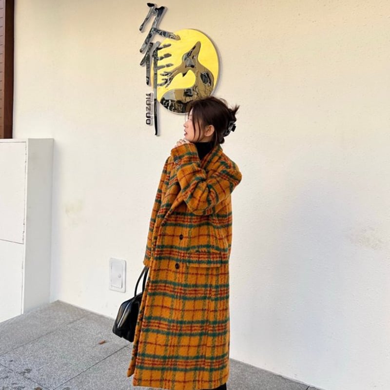 チェック柄ウールコート チェスターコート. ロングコート テーラード