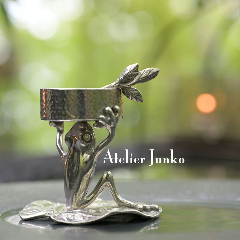 ティーキャンドルホルダー フロッグ＆ロータス Candle Holder Frog