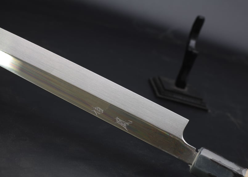 源 伯鳳 玄海正国鍛治師 水本焼き 河豚引き 尺寸 | 包丁工房 祥