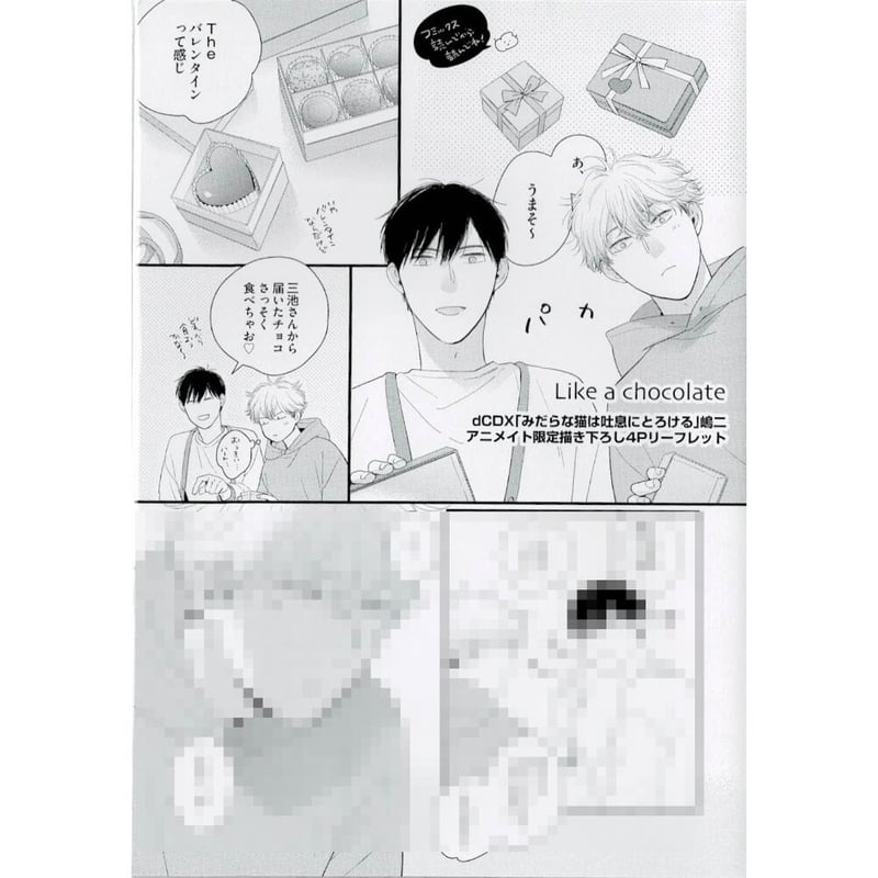 嶋二『みだらな猫は吐息にとろける』アニメイト特典 リーフレット【BL