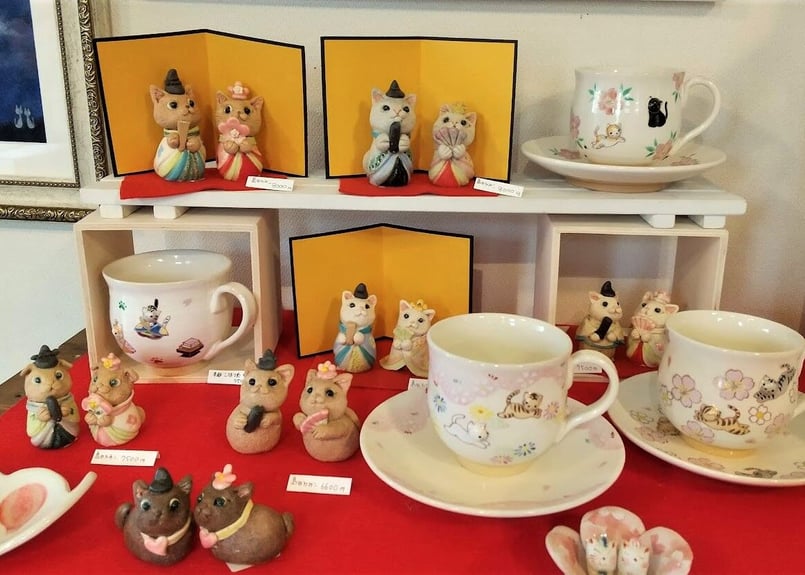 島田ゆみこ ねこのお雛様 白猫C | コーヒー豆と雑貨の店 豆ねこ