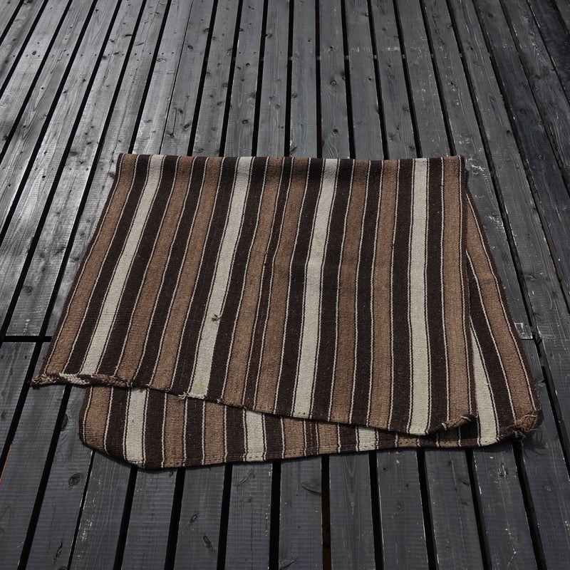 19世紀 チベット ヤクウール 手織り ラグマット / Tibetan Yak Wool Ha