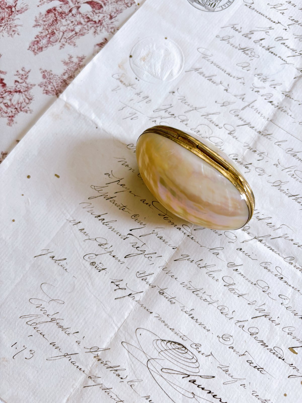 フランスアンティーク マザーオブパール ロザリオケース③ | minon