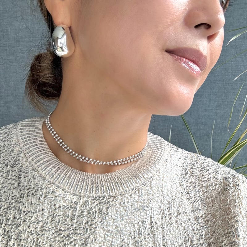 Ete チャンキードロップピアス／L(ゴールド／シルバー) ※オンライン