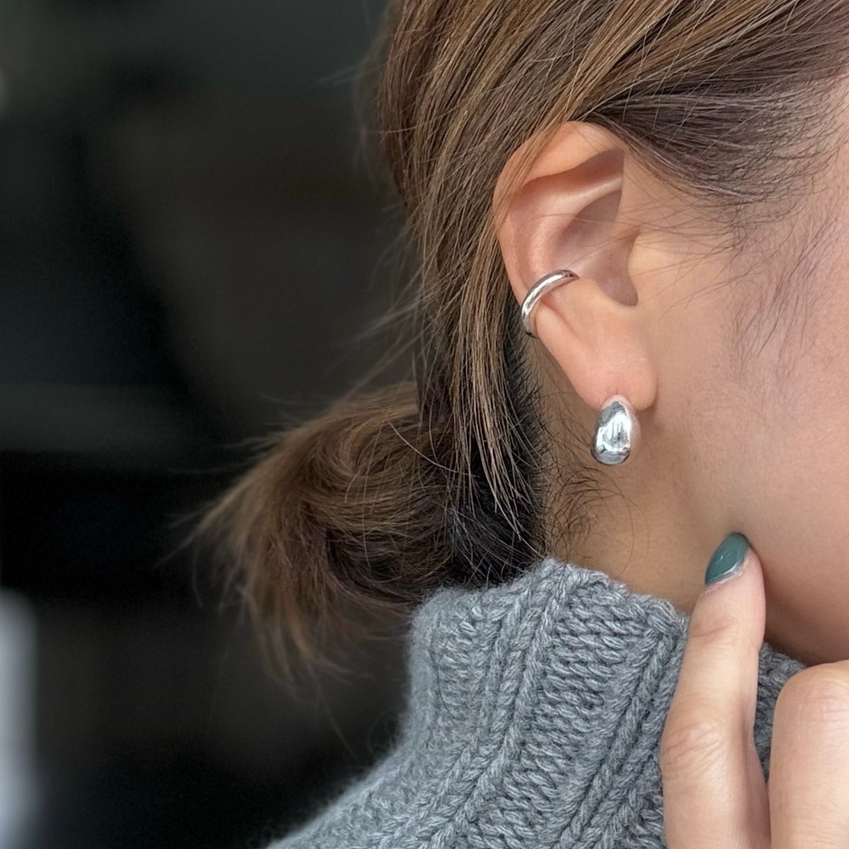 Ete チャンキードロップピアス／S(ゴールド／シルバー)※オンライン