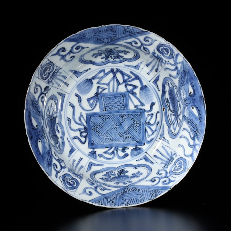 明 古染付芙蓉手七宝文輪花鉢 | LYAN ARTS' Collection online