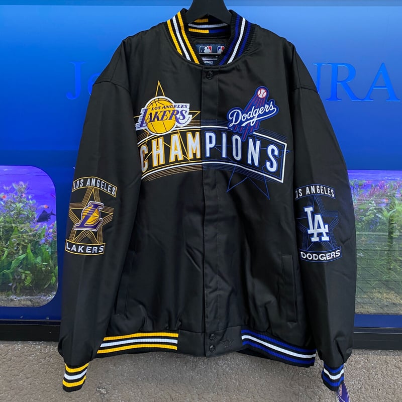 限定】優勝記念スタジャン JHデザイン City Of Champions レイカーズ NB