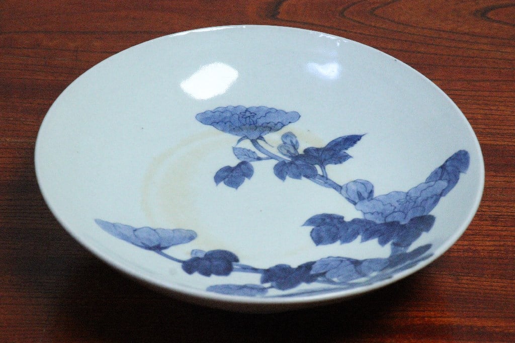 江戸幕末鍋島染付牡丹図7寸台皿③ | 吉祥寺PukuPuku