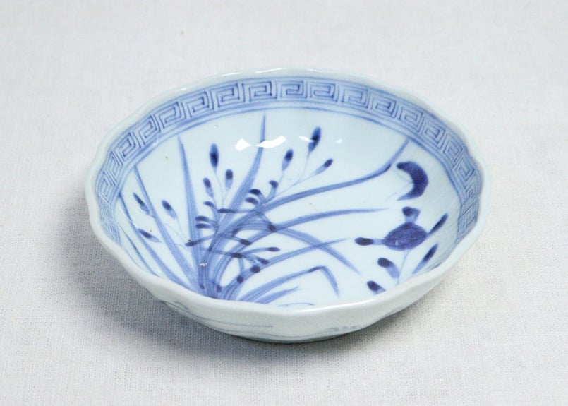 江戸幕末染付春蘭図なます皿 | 吉祥寺PukuPuku