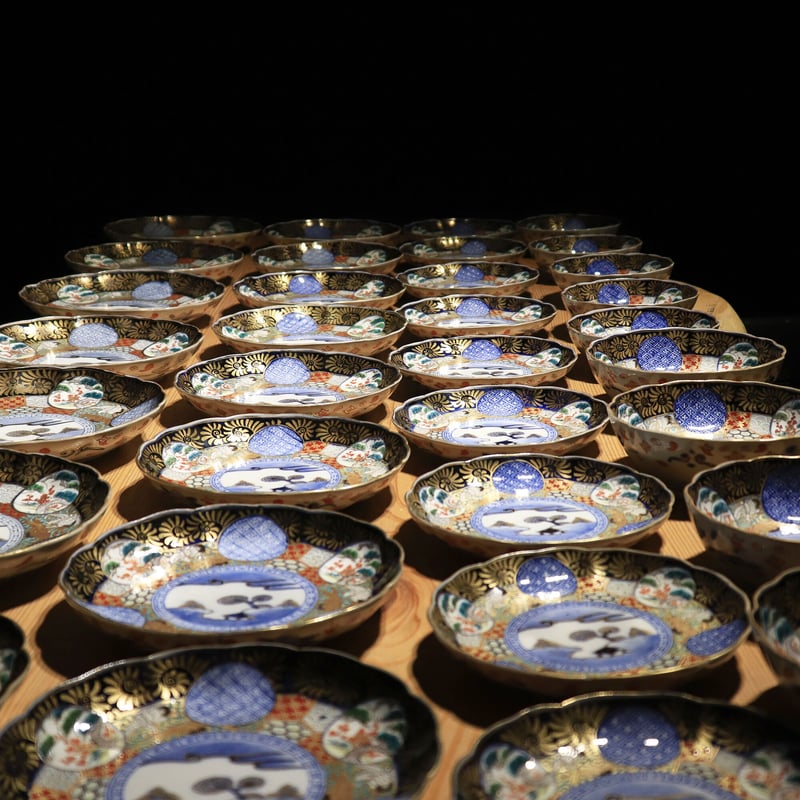 古伊万里 染付色絵皿 12種10組 | 古物屋 壱両