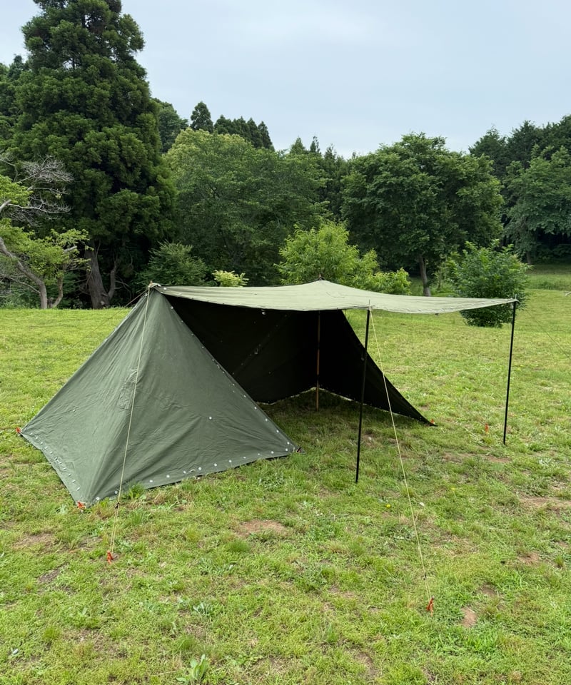 希少軍幕❗️ノルウェー軍用テント ポール、ペグ付き
