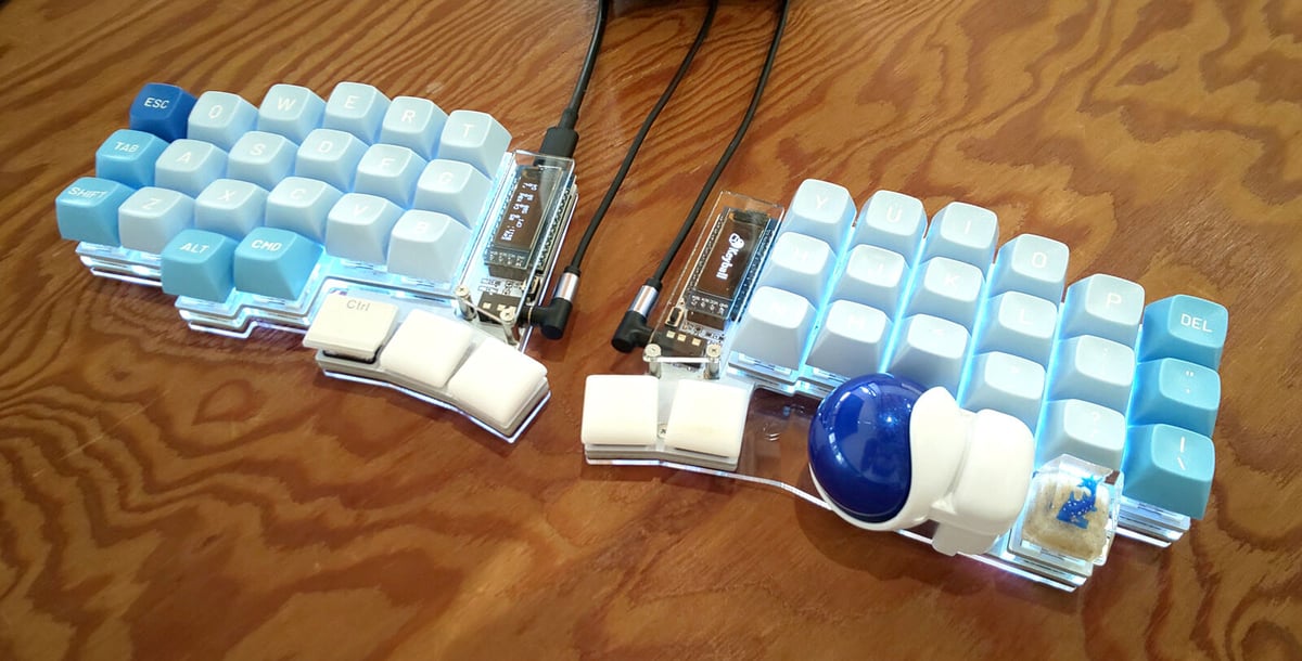 Keyball44 黒／白 | Shirogane Lab