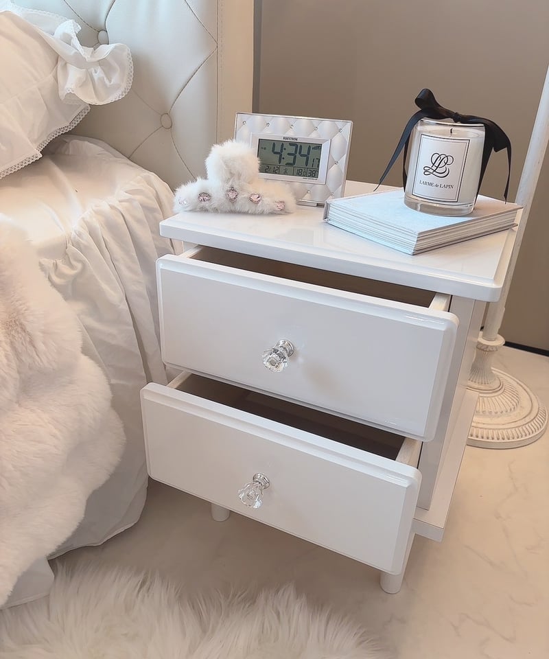 送料無料】クリスタルホワイトサイドチェスト | LARME de LAPIN