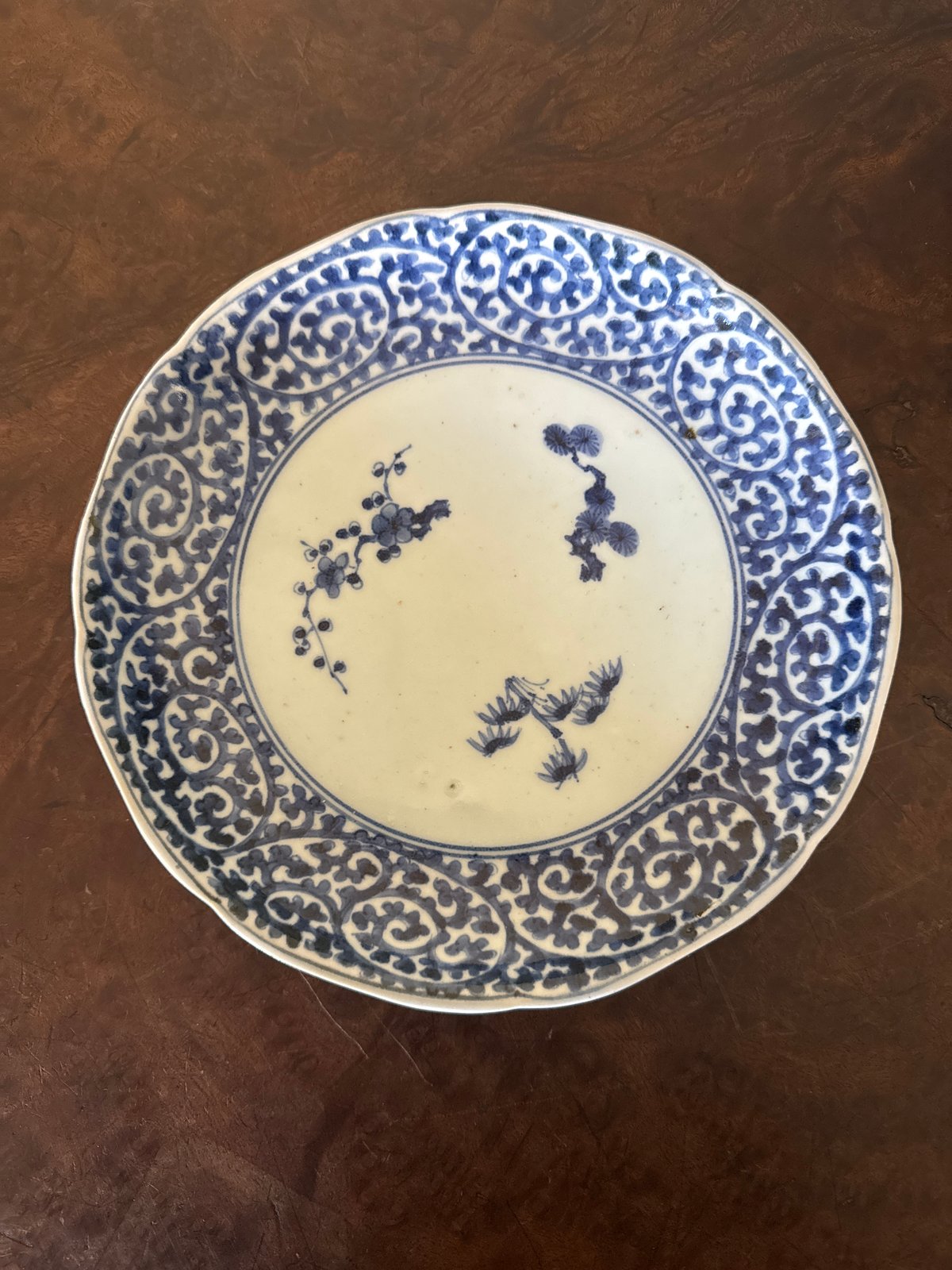 古伊万里 染付蛸唐草文 輪花七寸皿 太蛸！ 1枚 | Kaikaroman ONLINE STORE