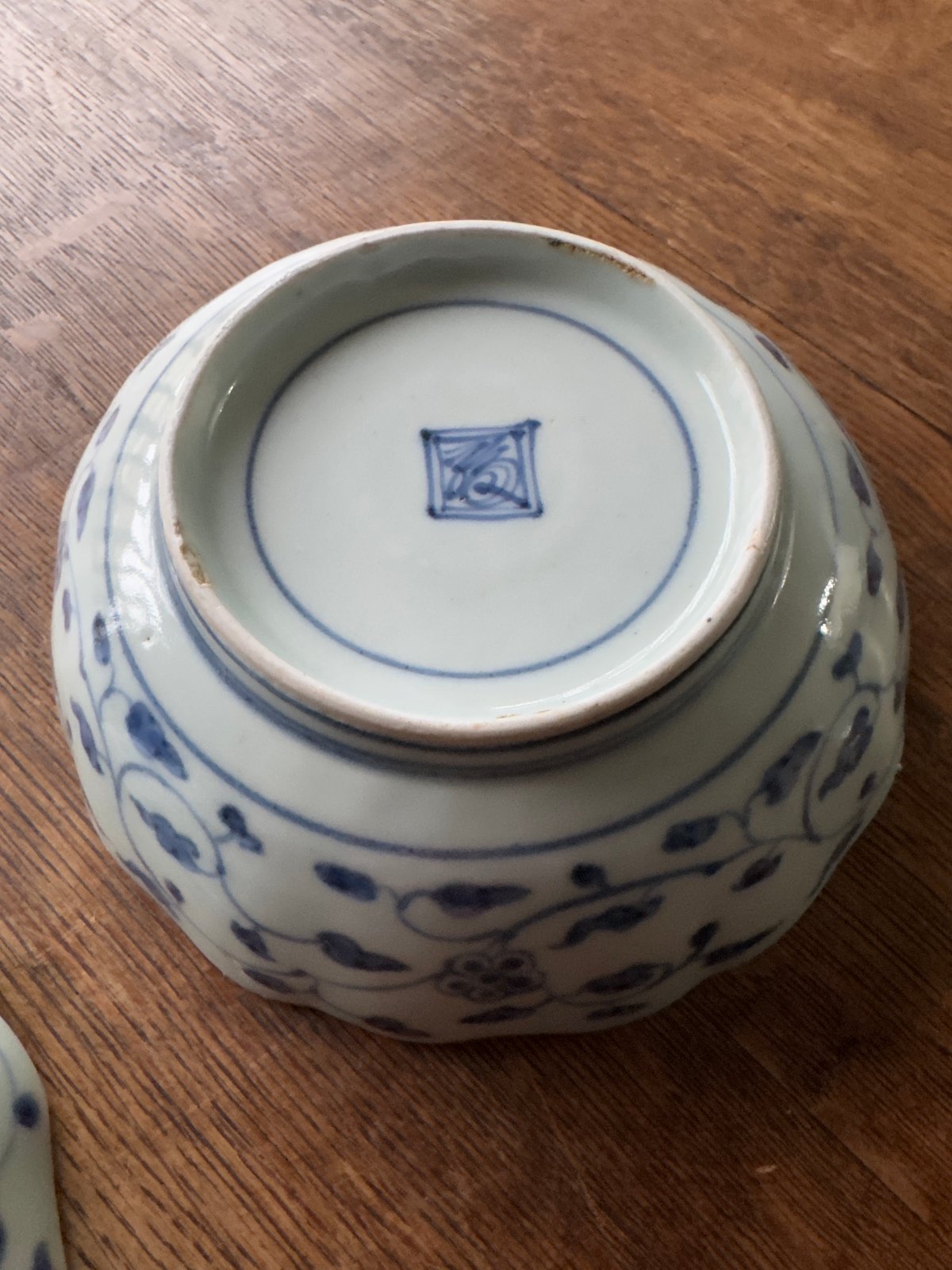 古伊万里 染付松竹梅文 輪花膾皿 渦福銘 2客セット | Kaikaroman