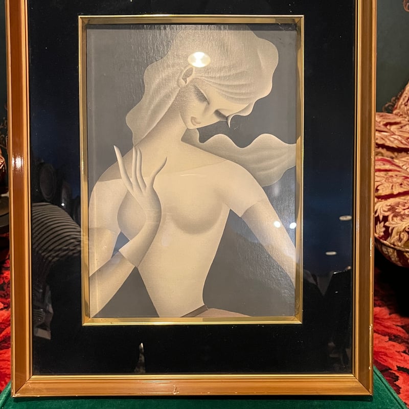 東郷青児 婦人像 複製画 | アンティーク家具と喫茶キャバレーのネット