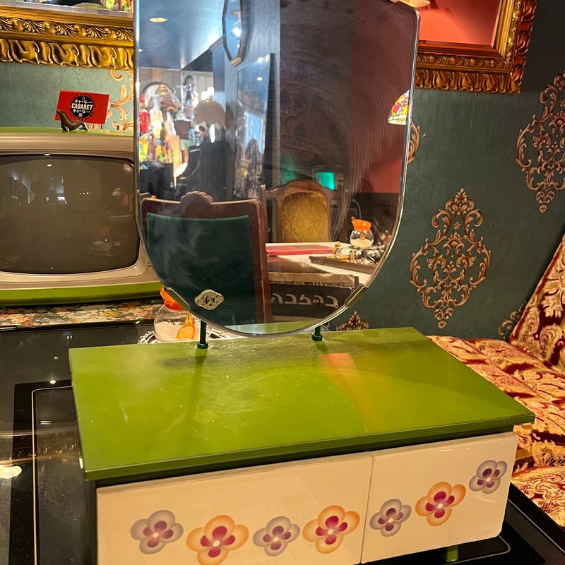 パンジーの花柄が可愛い昭和レトロな鏡台 ドレッサー | アンティーク