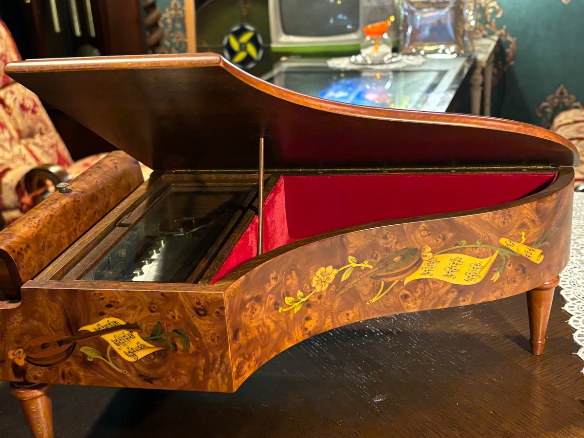 イタリア製 リュージュ 72弁 象嵌 ピアノオルゴール(Reuge