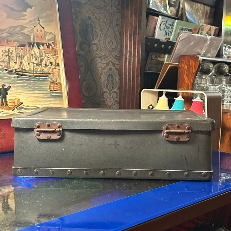 旧日本軍 93式2號防毒マスクケース 鋼製 | アンティーク家具と喫茶