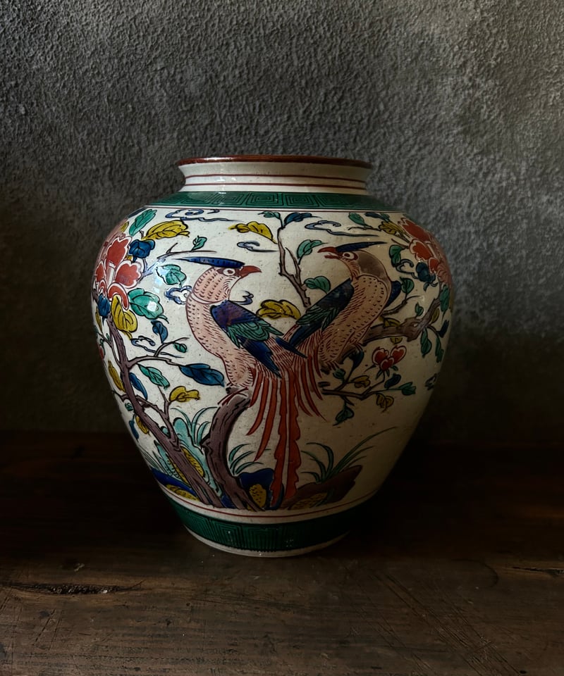 九谷焼/壺/花瓶/花鳥図/アンティーク | 骨董・アンティークの