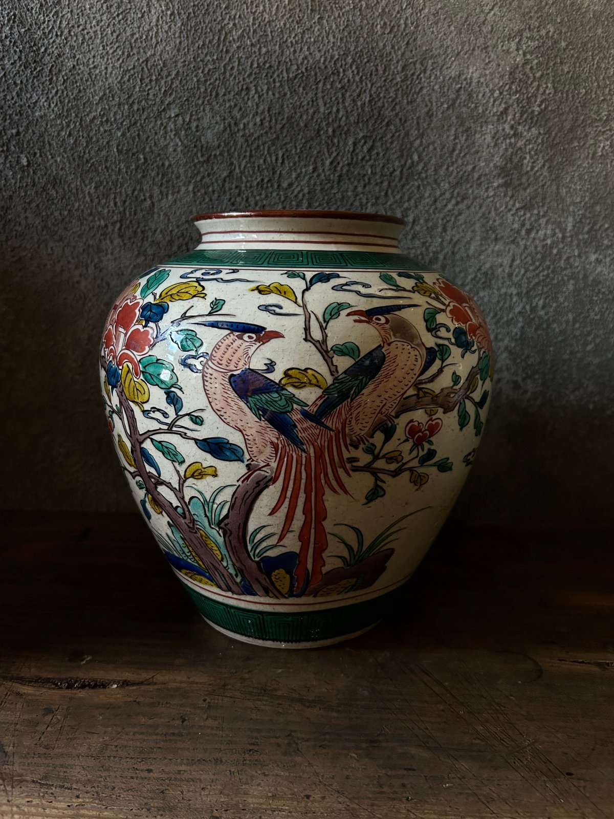 九谷焼/壺/花瓶/花鳥図/アンティーク | 骨董・アンティークの