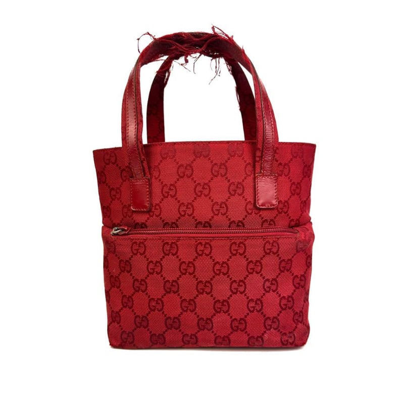GUCCI グッチ 002 1079 001998 GGキャンバス レザー レッド 赤 ミニハ