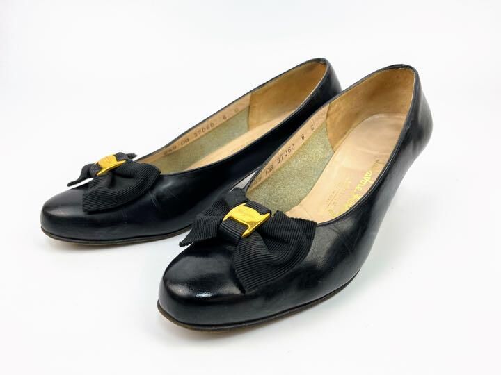 フェラガモ パンプス ヴァラ ブラック 6C 約23.5cm ヒール4.5cm | Baby