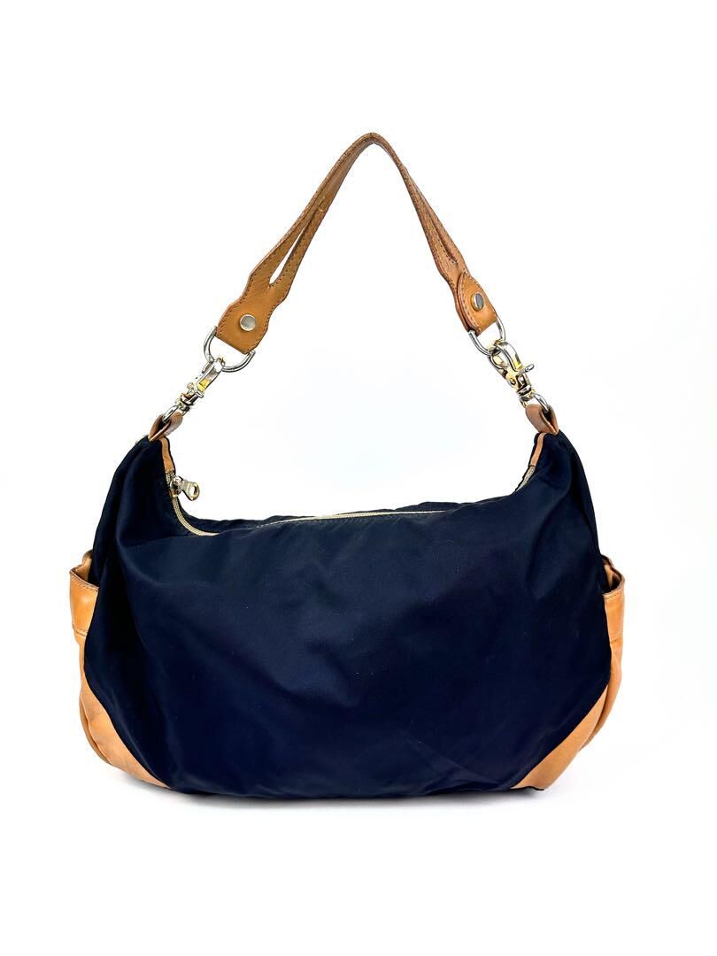 オロビアンコ 2wayバッグ ナイロンレザー トートーバッグ ネイビー PC