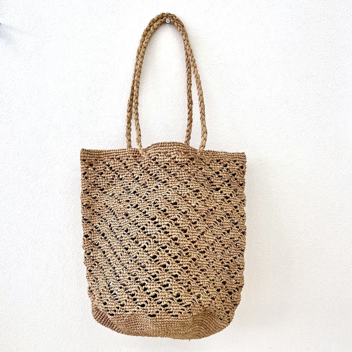 ラフィア透かしカギ編みバッグ WAVE | gallery_O