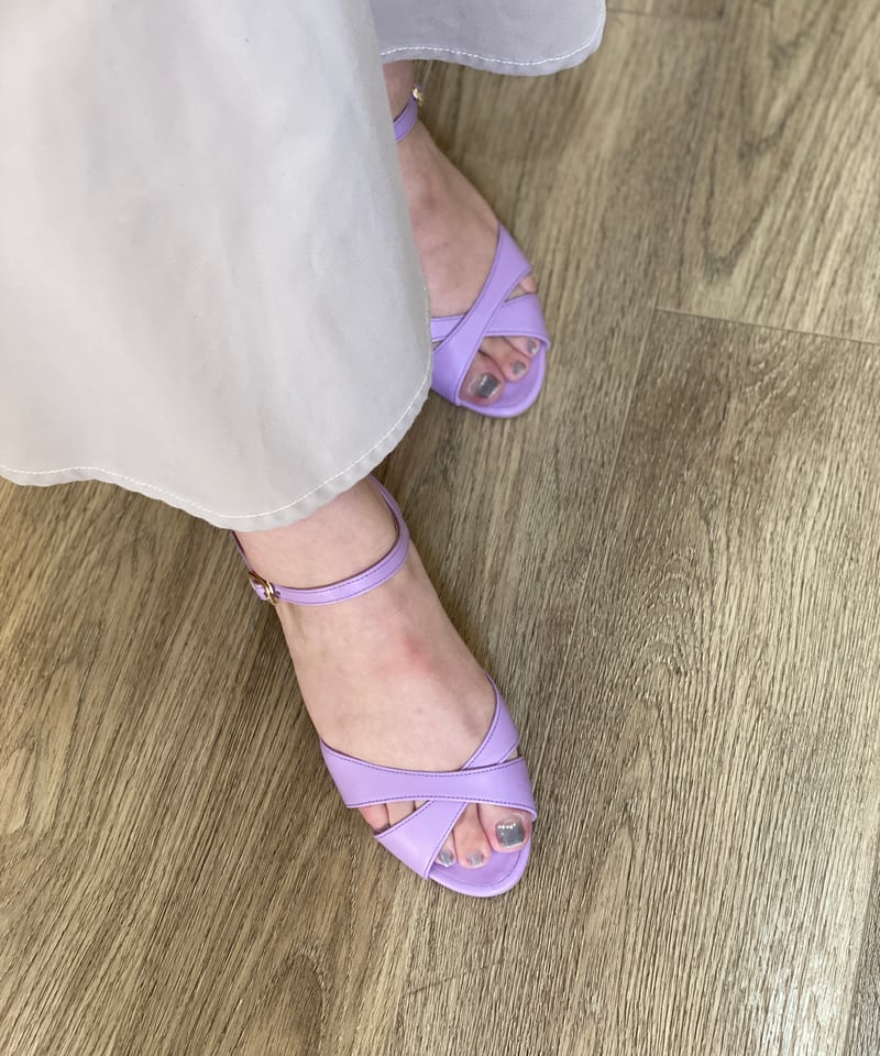 小さいサイズ21cm,21.5cm限定 ] クロスベルトサンダル #ラベンダー