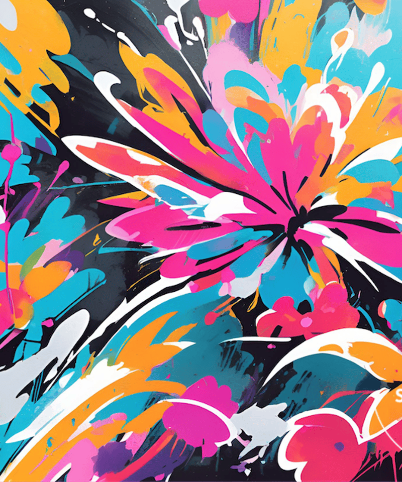 graffiti flower｜グラフィティ×ボタニカルアートポスター｜ストリート