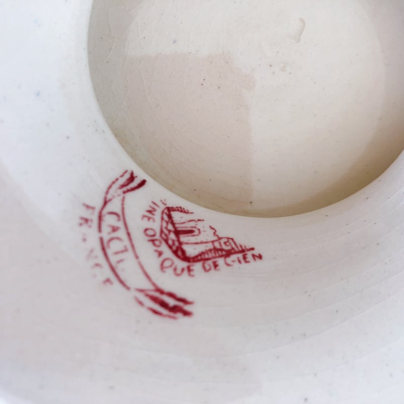 GIEN ジアン あざみ柄 コンポティエ ケーキスタンド 赤 アンティーク