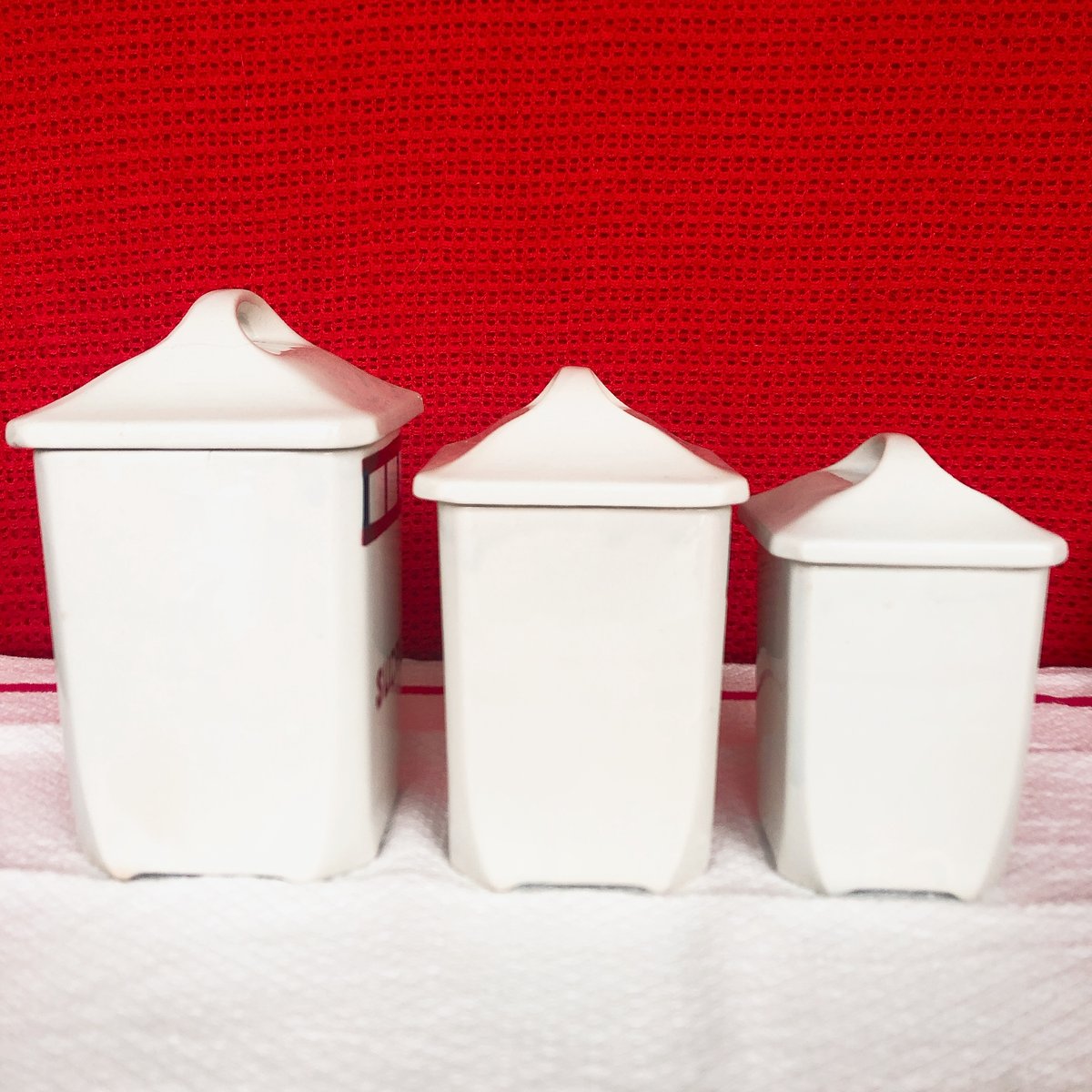 レア☆バドンヴィレー バスク柄 陶器製キャニスター5点セット フランス