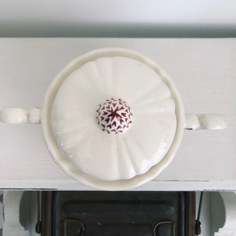 フランス サルグミンヌ オベルネ 花リムコーヒーポットアンドシュガー