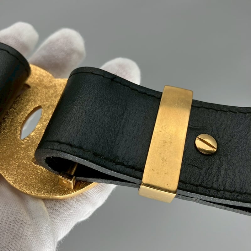 CHANEL (シャネル) ヴィンテージ デカココ ココマーク レザー ベルト
