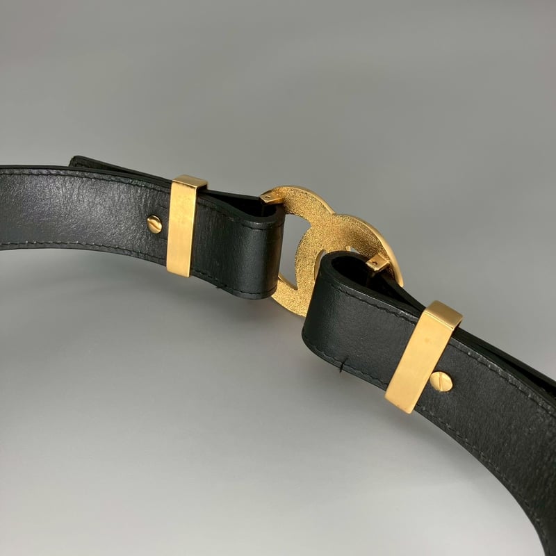 CHANEL (シャネル) ヴィンテージ デカココ ココマーク レザー ベルト