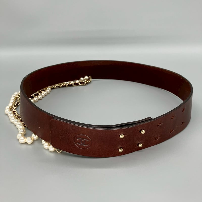 CHANEL (シャネル) ヴィンテージ パール 3連チェーン ベルト