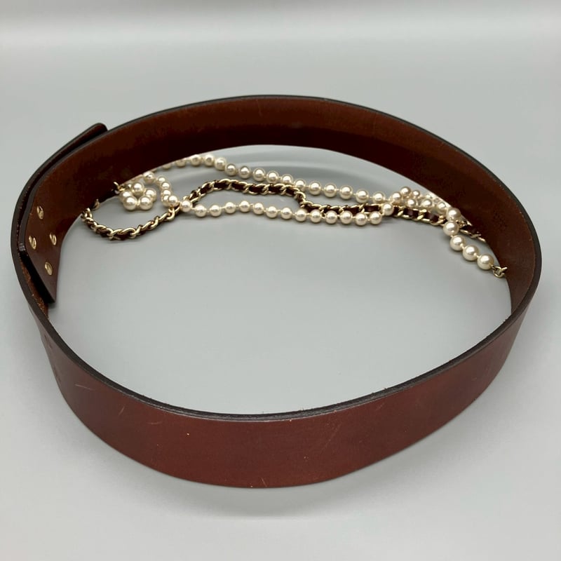 CHANEL (シャネル) ヴィンテージ パール 3連チェーン ベルト