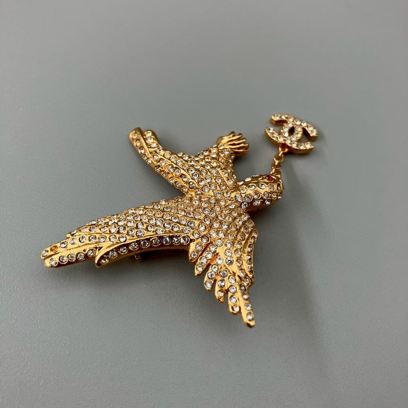 CHANEL (シャネル) ヴィンテージ イーグル ココマーク ラインストーン