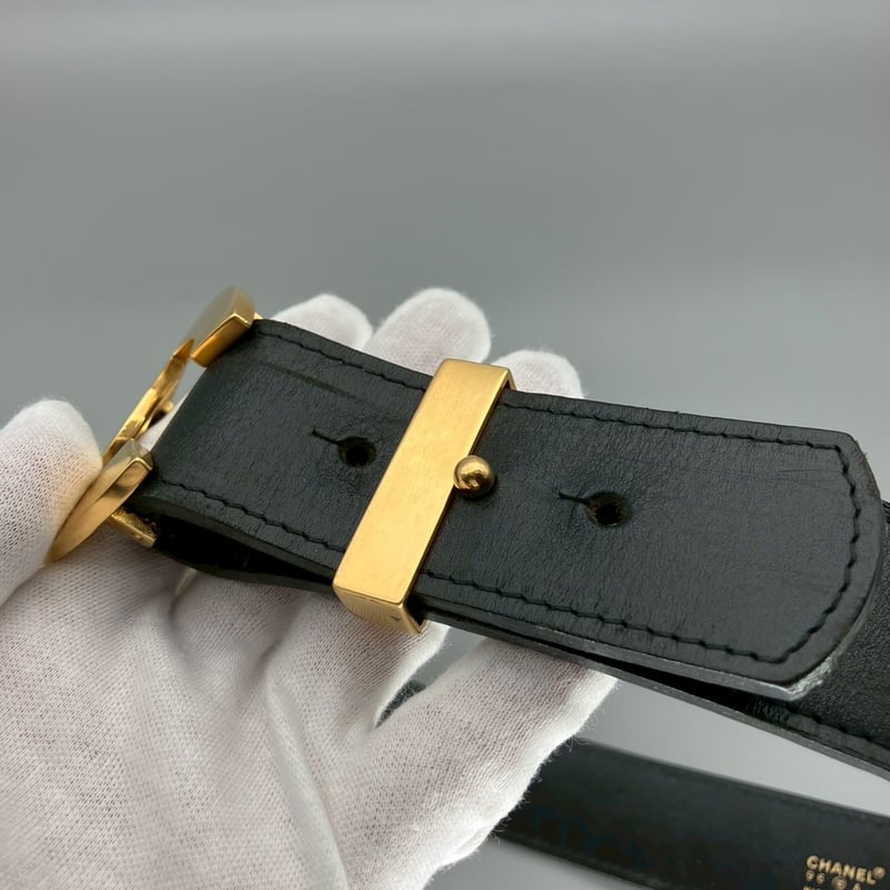 CHANEL (シャネル) ヴィンテージ デカココ ココマーク レザー ベルト