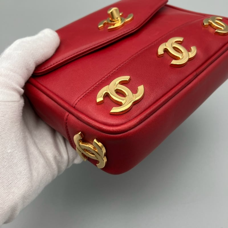 CHANEL (シャネル) ヴィンテージ ラムスキン トリプルココマーク