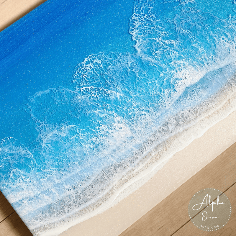 受注制作品】【ワイドサイズ 60cm x 30cm】木製パネル オーシャン