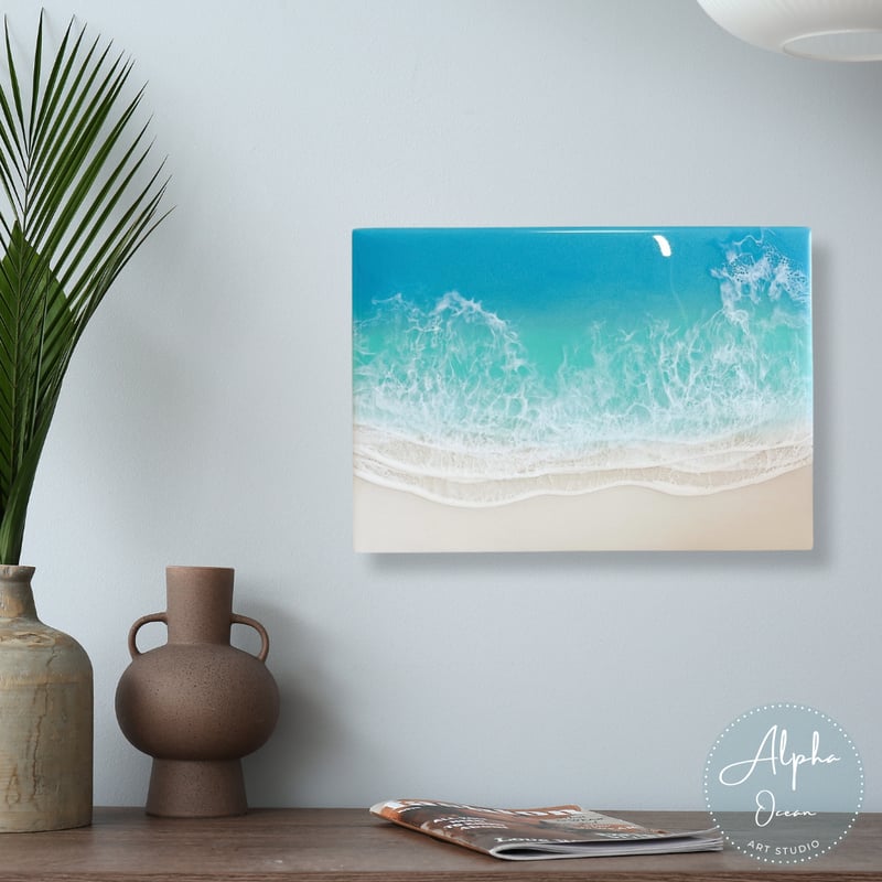 受注制作品】【A4サイズ】 木製パネル オーシャンレジンアート | Alpha