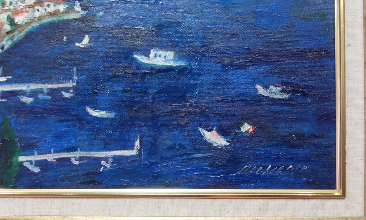 油絵 「夏のアマルフィ」F10号 真作 油絵 「夏のアマルフィ」F10号 真