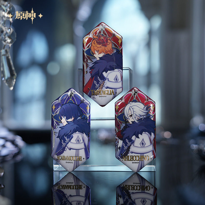 原神公式店】霜痕与権焔 六角 缶バッジ セット 170元 （予約12上発送