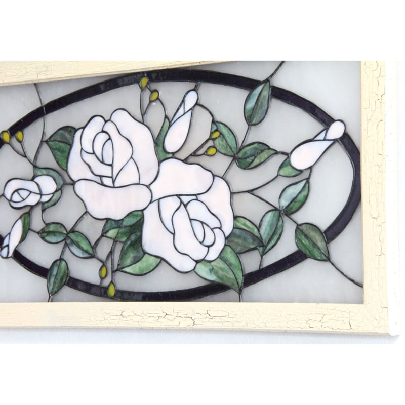 オリジナルステンドグラス『薔薇の額・白』 | shop煌LaLa