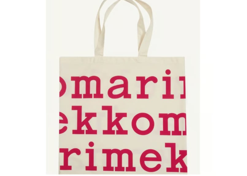 マリメッコ ロゴ バッグ ノベルティ ピンク ロゴバッグ ファブリック