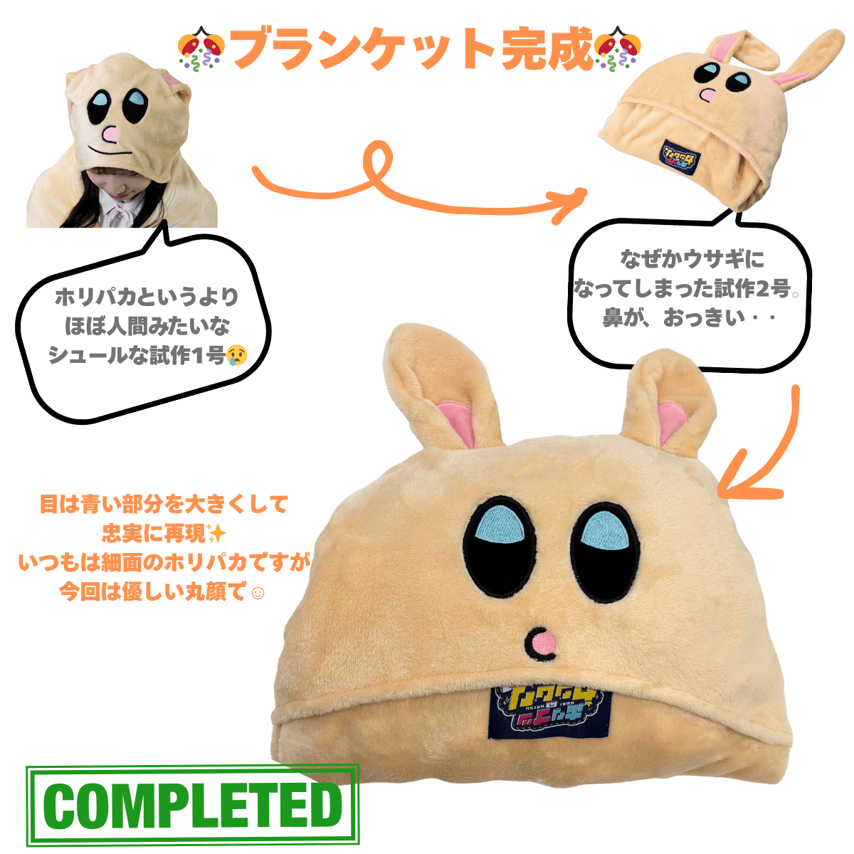 ホリパカフード付きブランケット | ホリナツのカンムリ（仮）グッズストア