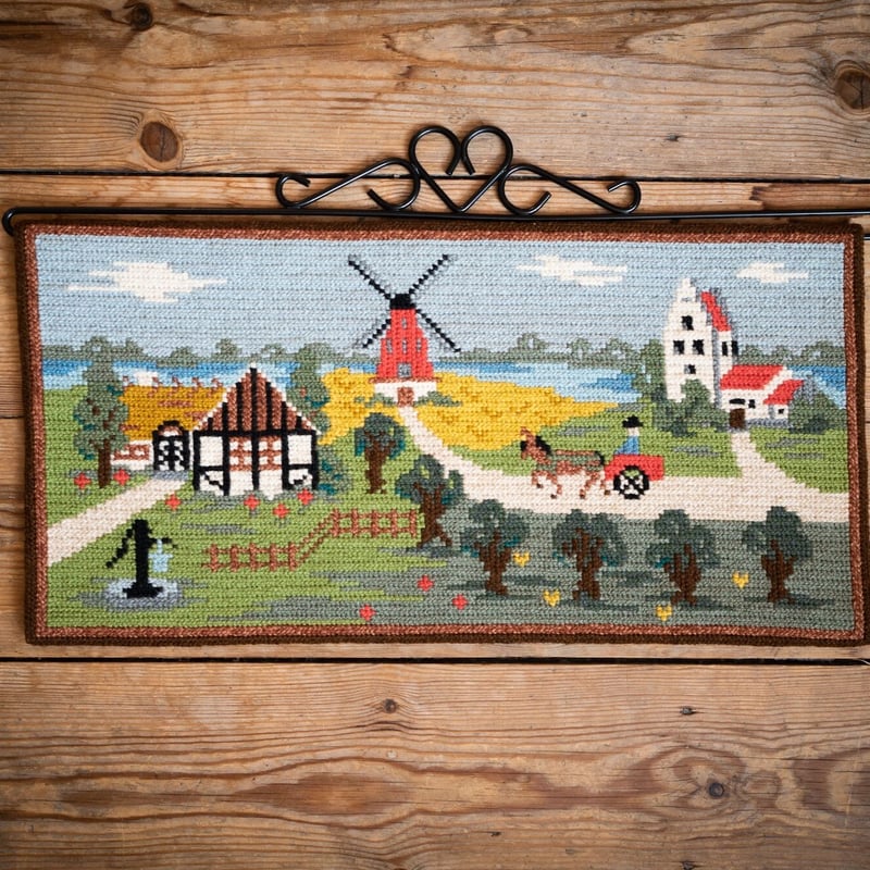 北欧スウェーデン 1980s 手織りTapestry タペストリー 壁掛け | Scandin